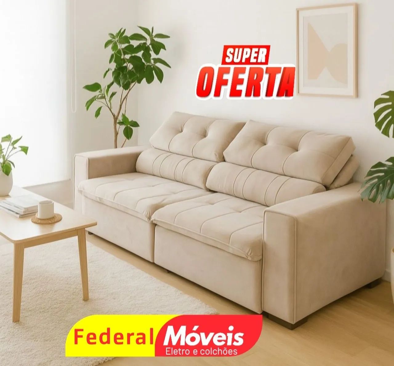 Sofá 2 Lugares Retrátil e Reclinável 2,30m - Produto novo e de altíssima qualidade!