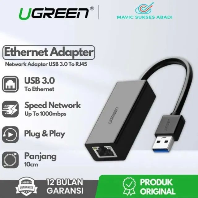 Adaptador USB 3.0 para RJ45 Ethernet UGREEN Gigabit 1000/100/10Mbps - Foto 4