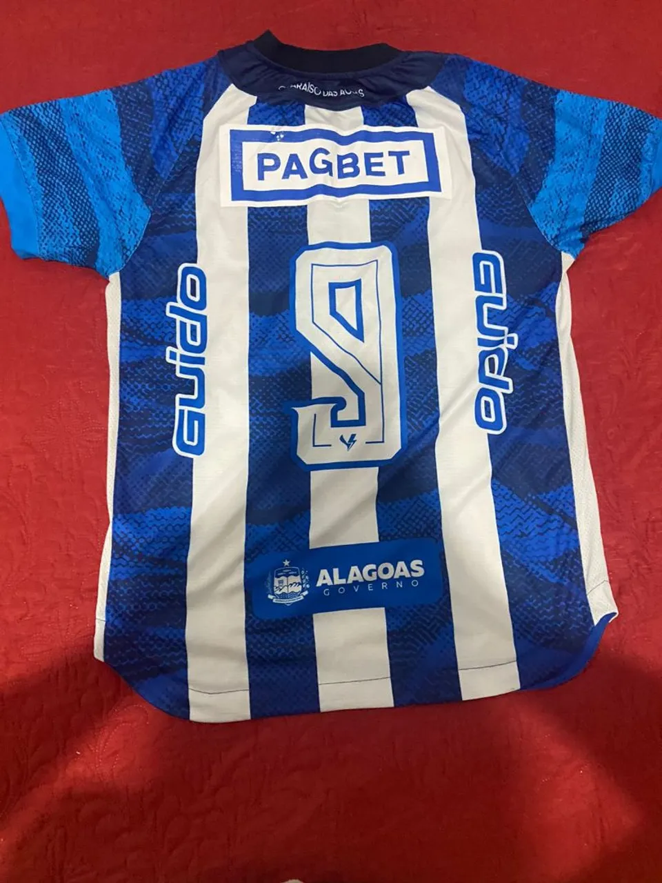 Camisa de Futebol Azul e Branca - Número 9