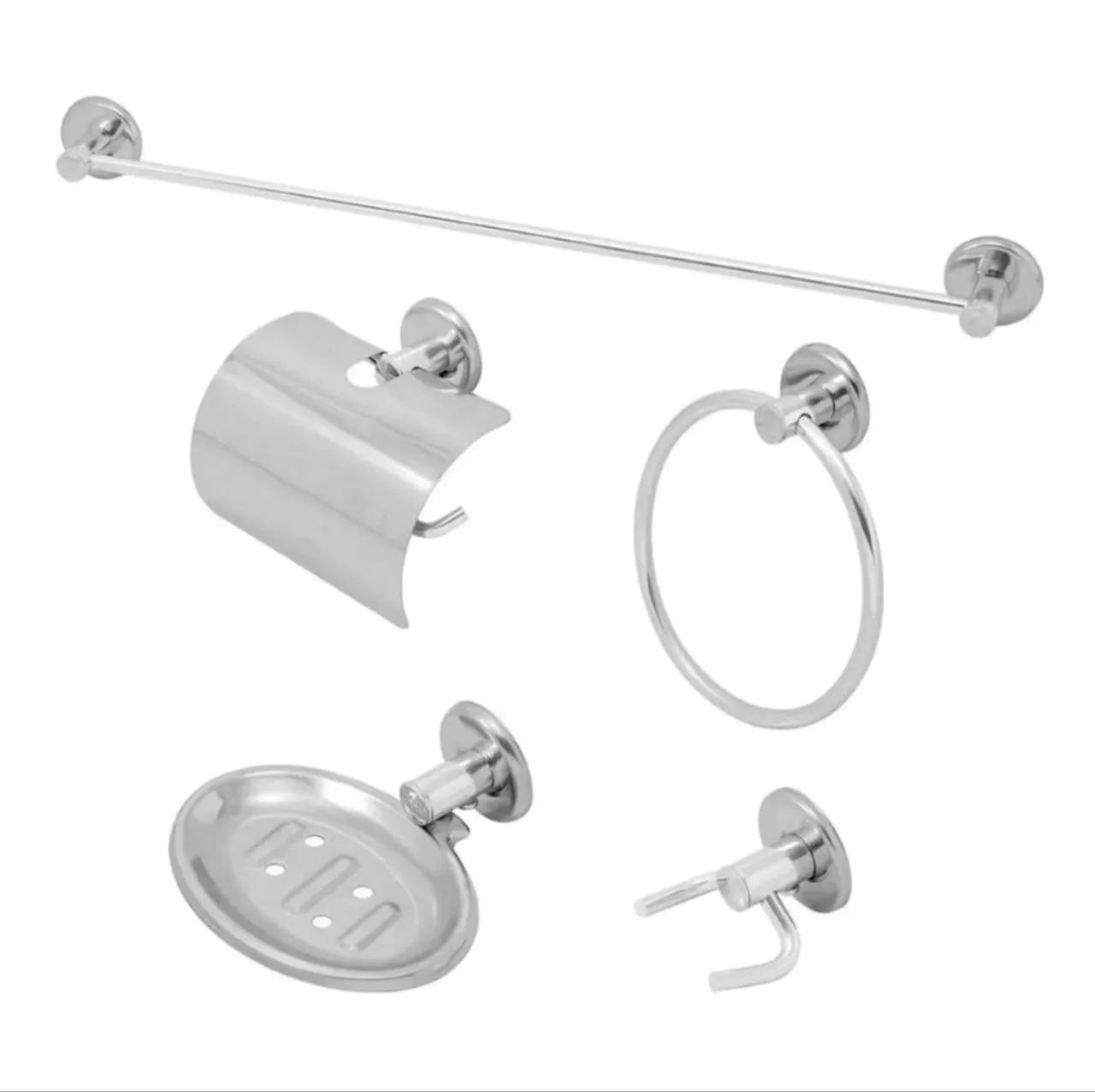 Kit de acessórios para banheiro em aço inox