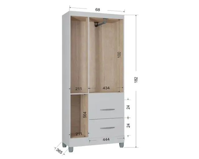 Guarda Roupa 3 Portas 2 Gavetas - Foto 2