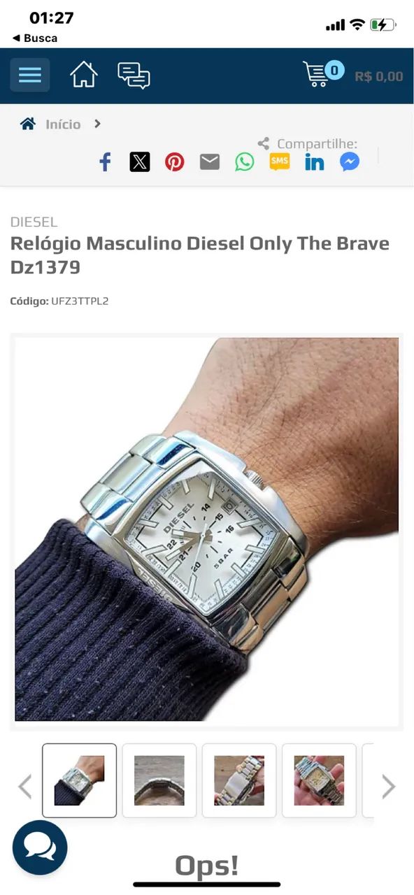 Relógio Diesel masculino prata   - Foto 4