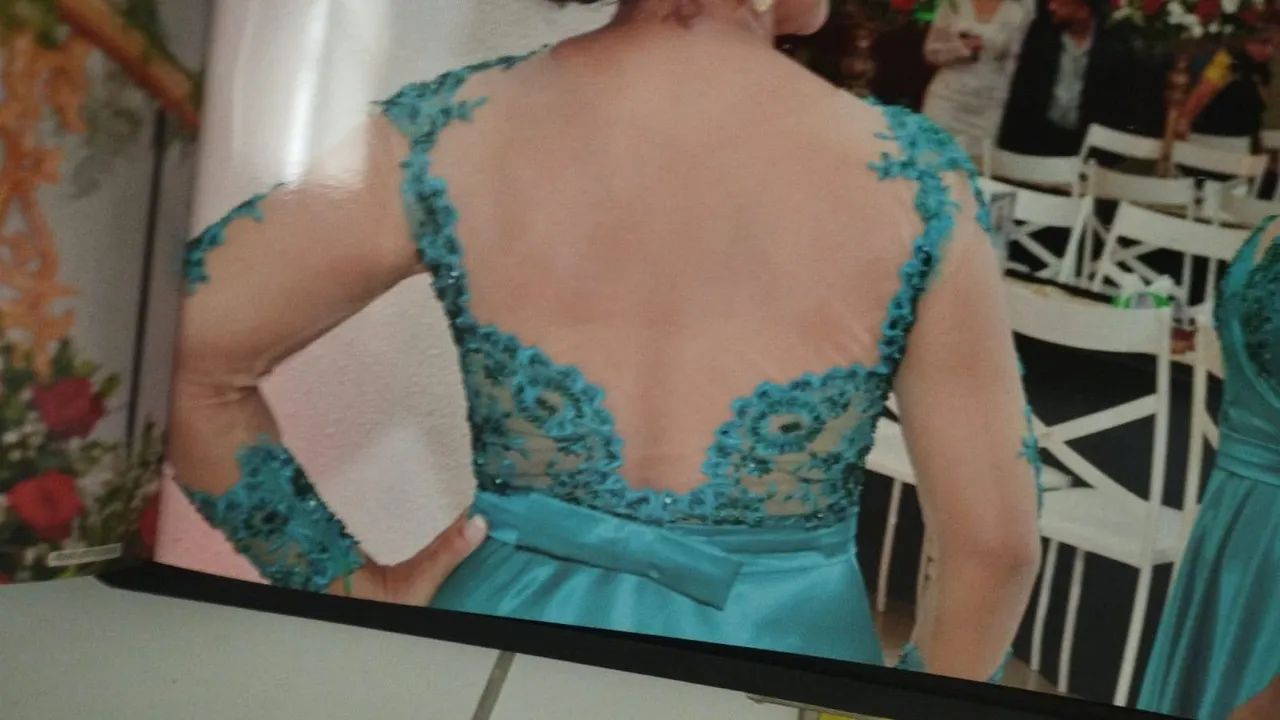 Vestido Longo Festa cor Verde  - Foto 2