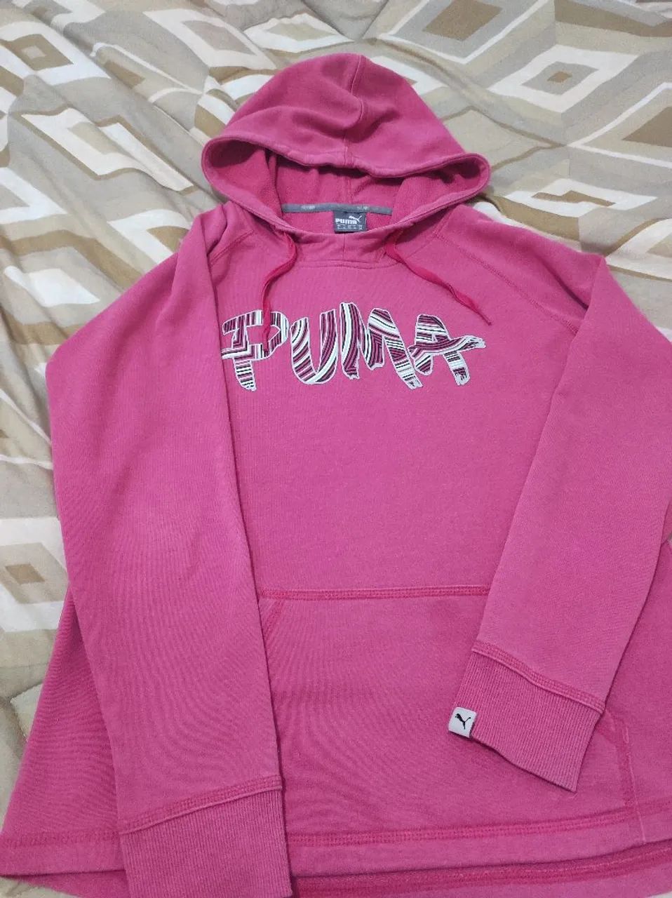 Moletom Puma Rosa com Capuz