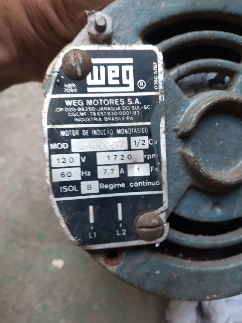 Motor Elétrico WEG 1/2 CV Monofásico