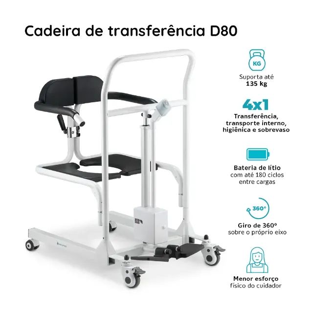 Cadeira de Transferência Multiuso com Elevação Eletrônica até 135 Kg - Foto 2