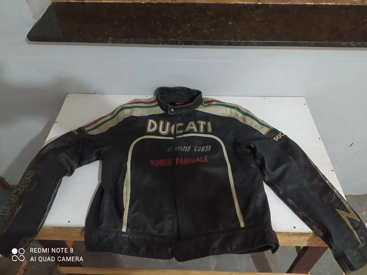 Jaqueta antiga retro de couro Ducati - Tamanho M