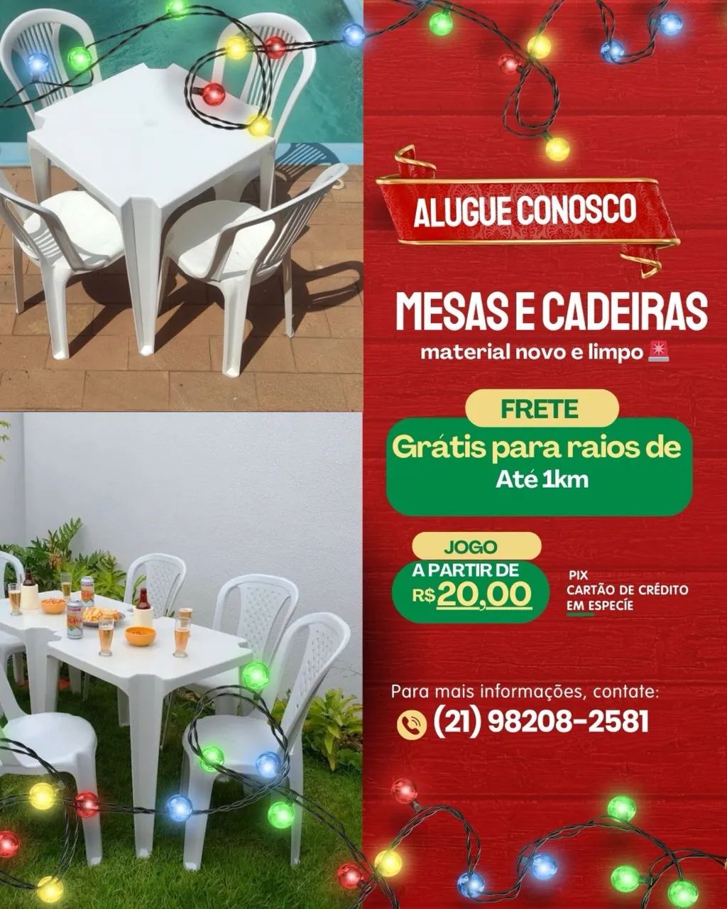 Alugo mesas e cadeiras - CHAMA ZAP