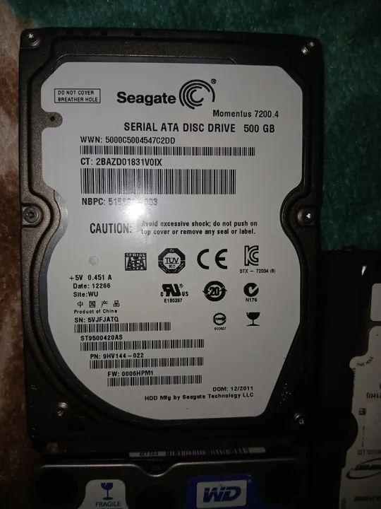 HDs SATA 500GB e 1TB, vários modelos, usados - Foto 2