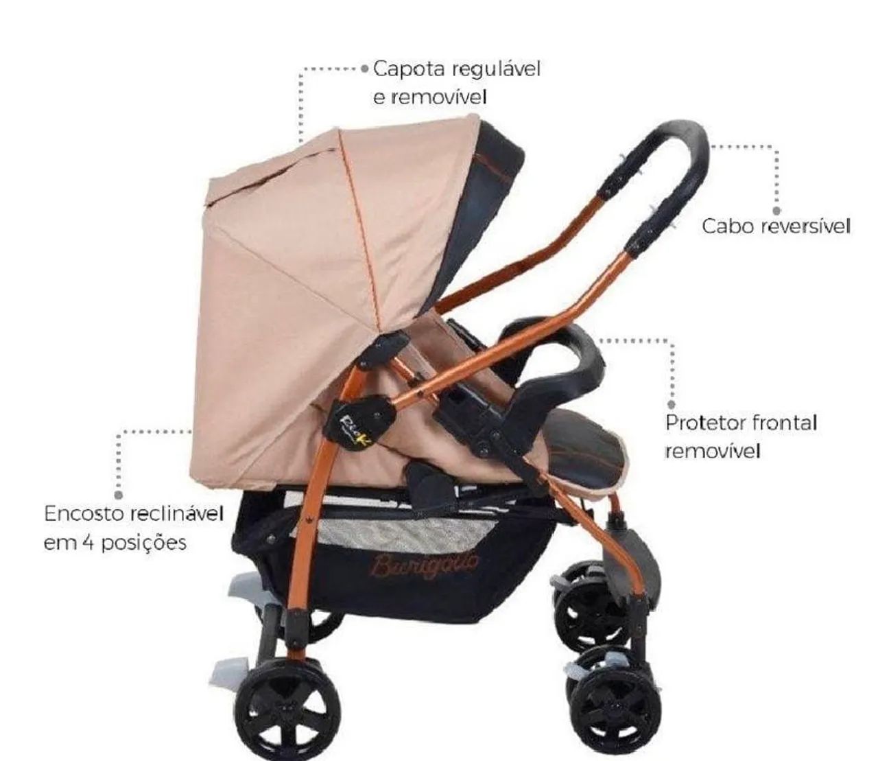 Carrinho de bebê Burigotto - usado poucas vezes - Foto 2
