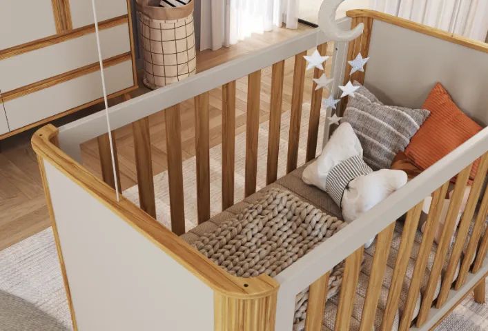 Berço Retro Evolution Theo 4 em 1, 100% MDF (Novo) - Foto 5