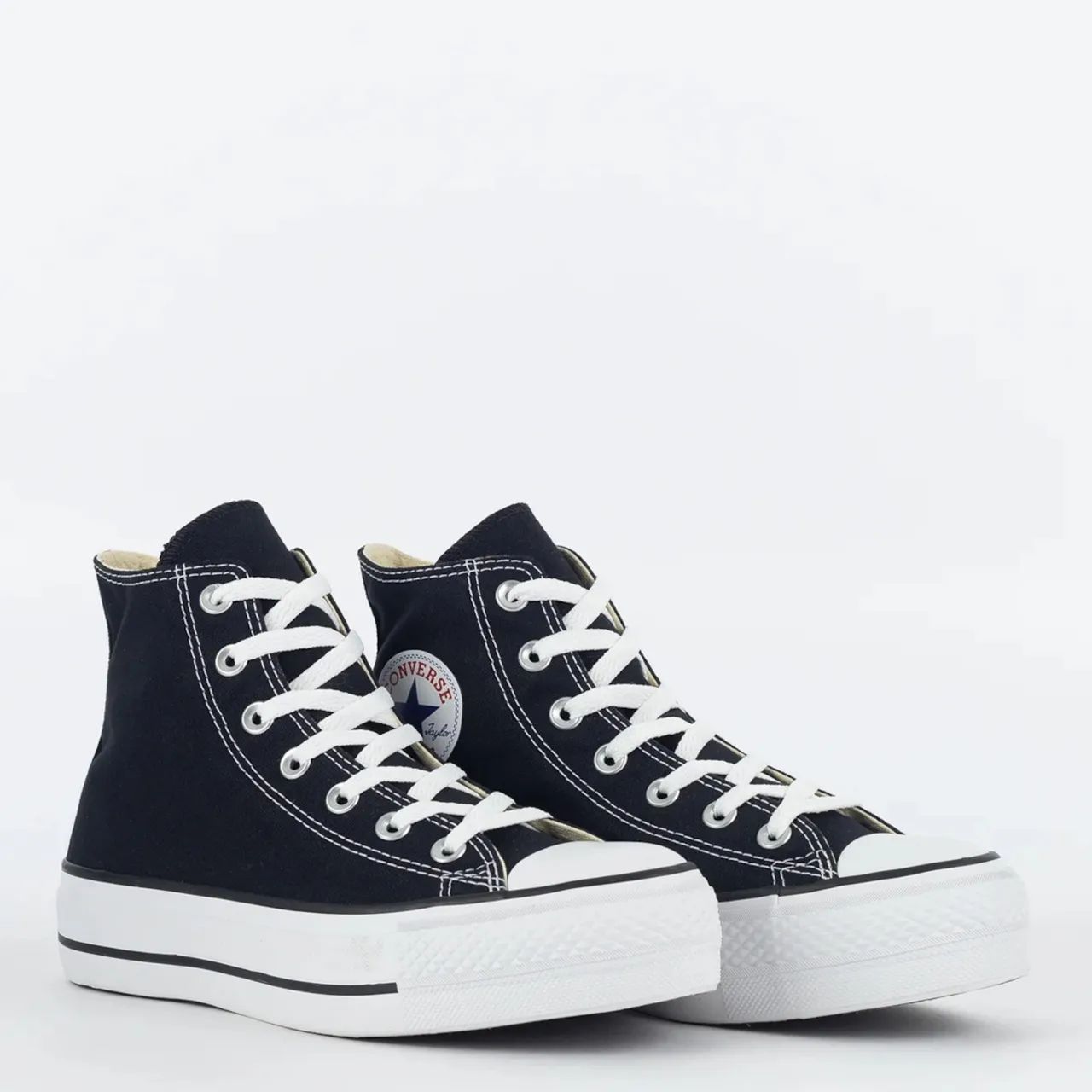 tênis converse chuck taylor all star preto plataforma cano alto
