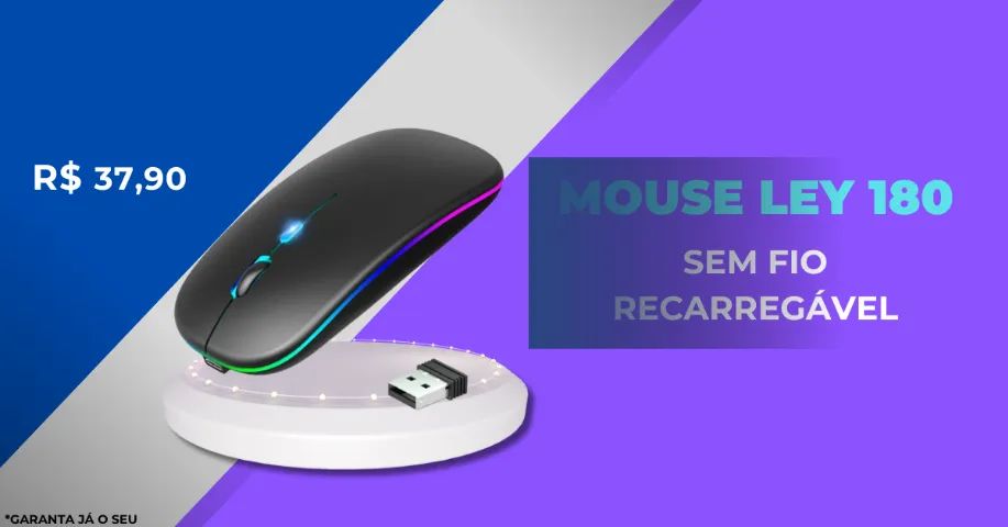 Mouse sem fio ley 180 - recarregável