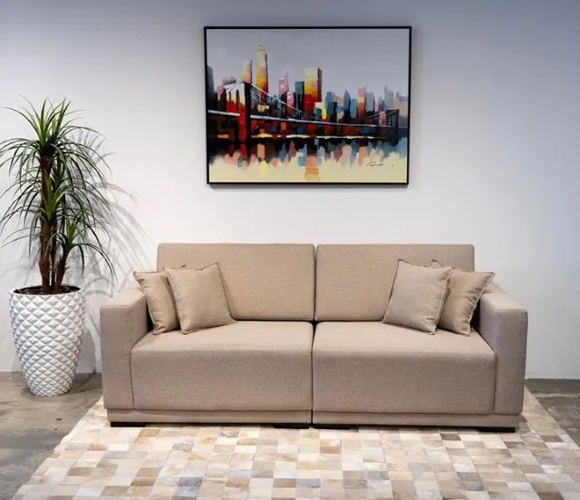 Sofá modular espaçoso e elegante, perfeito para qualquer sala de estar. Design moderno e c