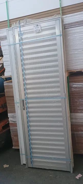 Porta Aluminio Branco Palheta 210x80 esquerda modelo art- pagamento na entrega frete a/c - Foto 2