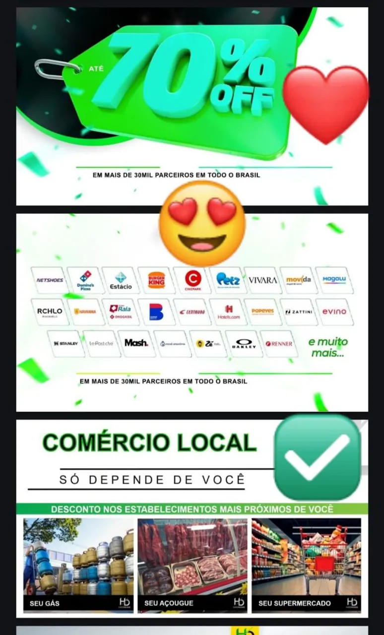 70% OFF em mais de 30 mil parceiros em todo o Brasil!