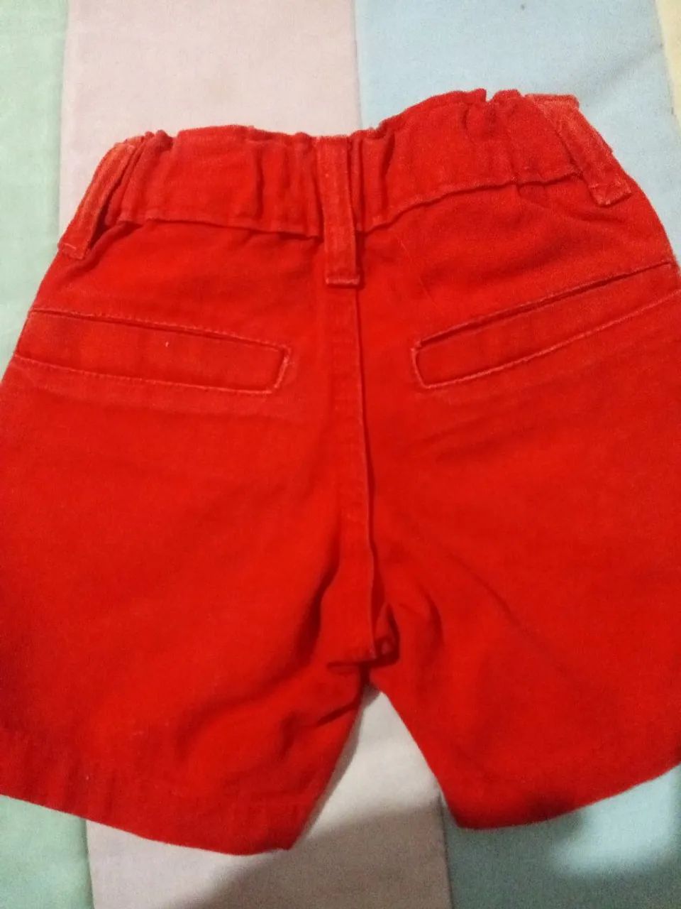Short jeans Vermelho para Bebê - Foto 3