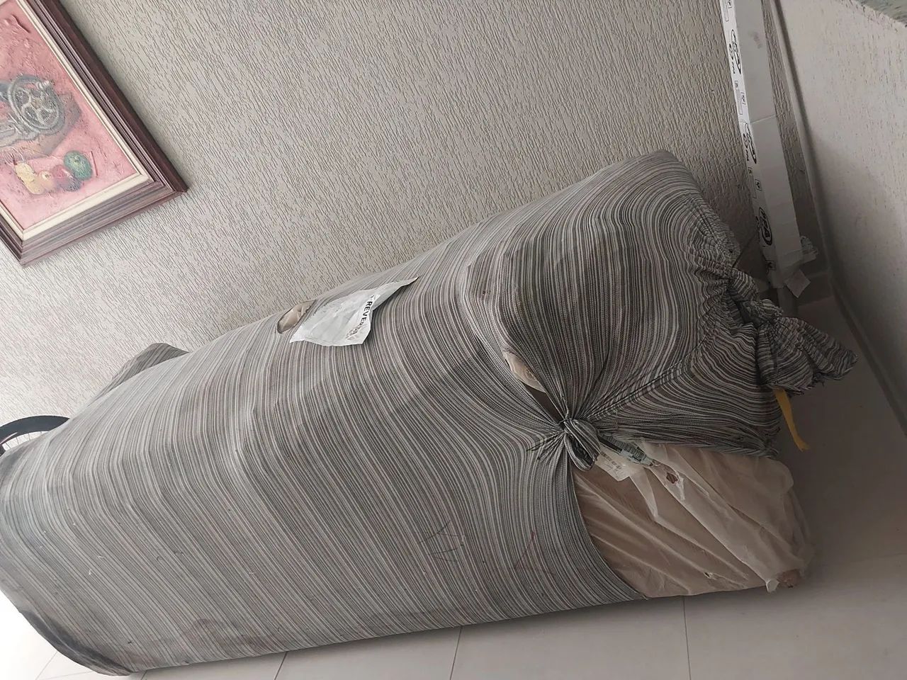 Sofá-Cama 2 Lugares Casal Charle Veludo Bege novo   - Foto 4