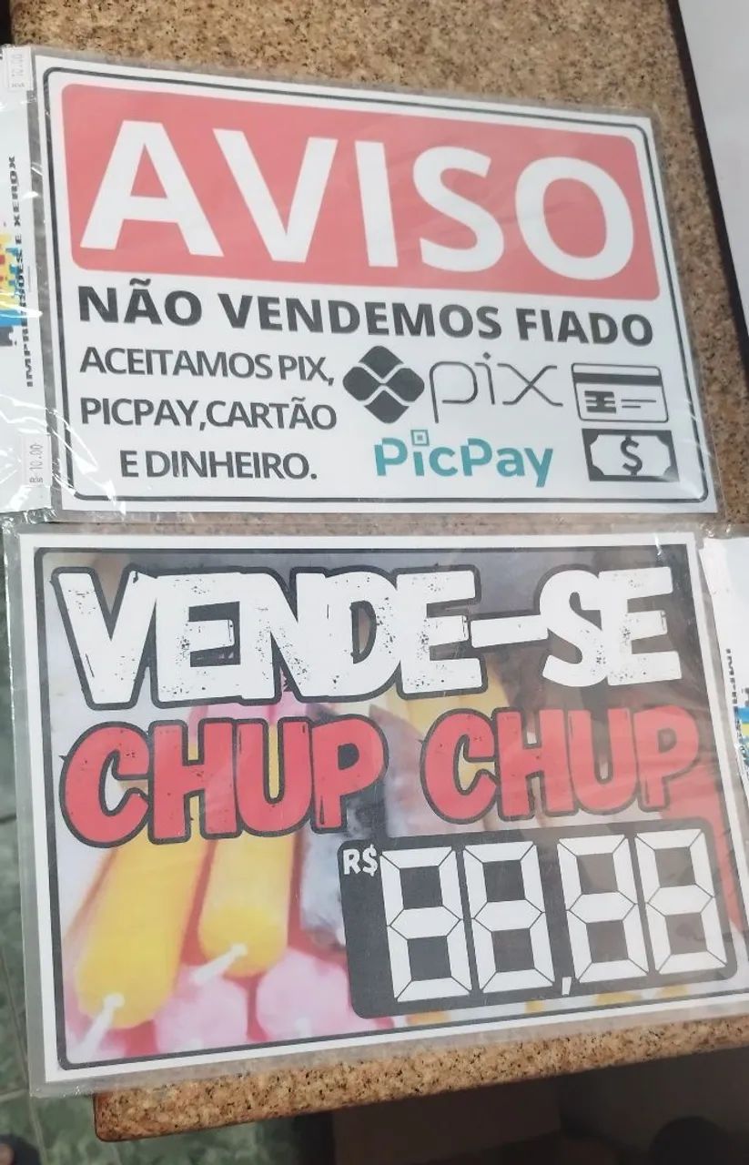 Plaquinhas Plastificadas A4