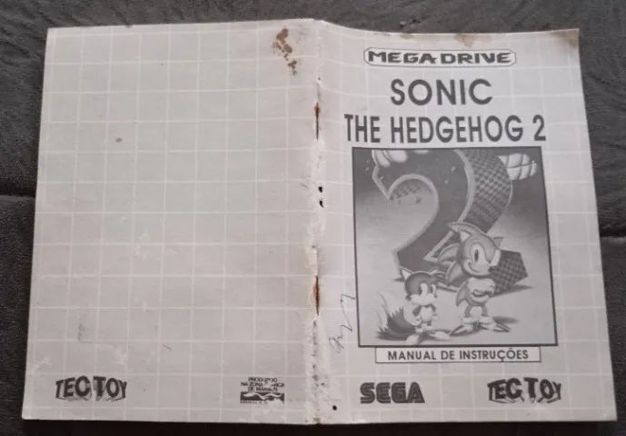 Manual Original Sonic 2 Mega Drive Tec toy
