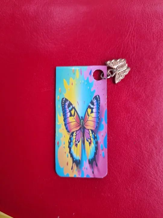 Marcador de página Magnético de borboleta com pingente