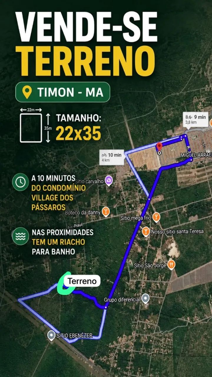 Terreno 22x35 Timon - MA
