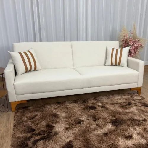 Sofa Cama Camila 2.09m - Bege Linho Entrega Rápida - Foto 2