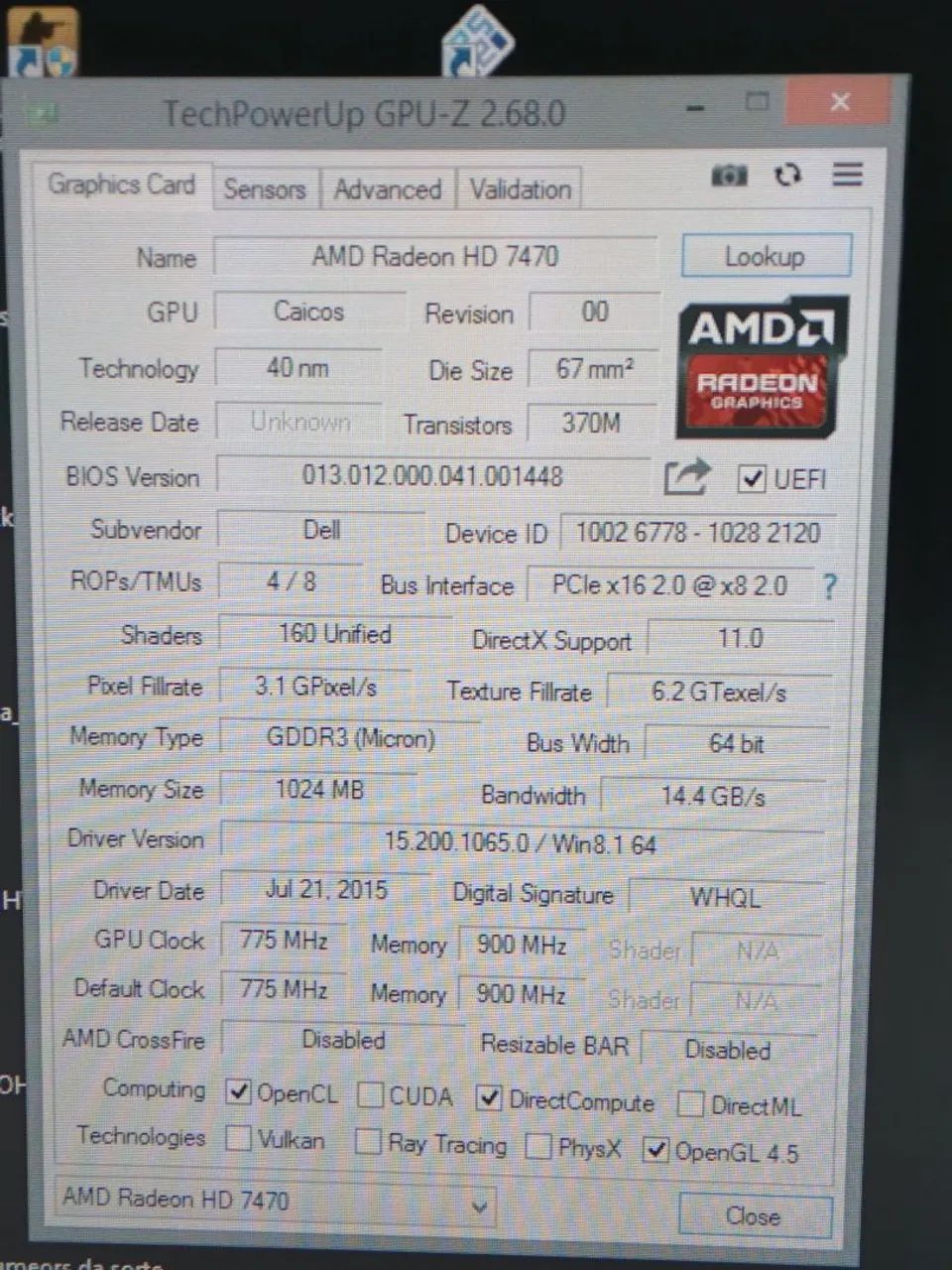 Placa de vídeo HD 7470 1gb Gddr3 Dell - Foto 2