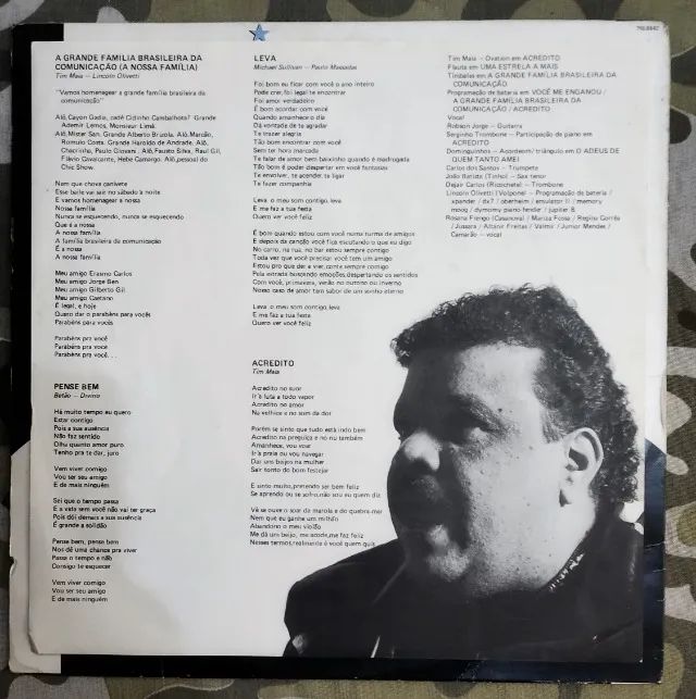 LP Vinil Tim Maia Bem-Vinda 1985 Com Encarte VG+ - Foto 3