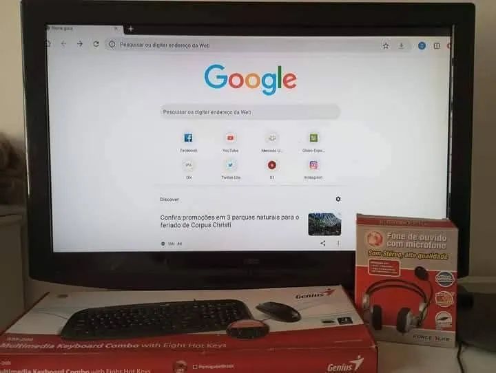 Monitor Game Para PCs Desktop Com TV Integrada Completa Controle e Teclado  - Foto 4