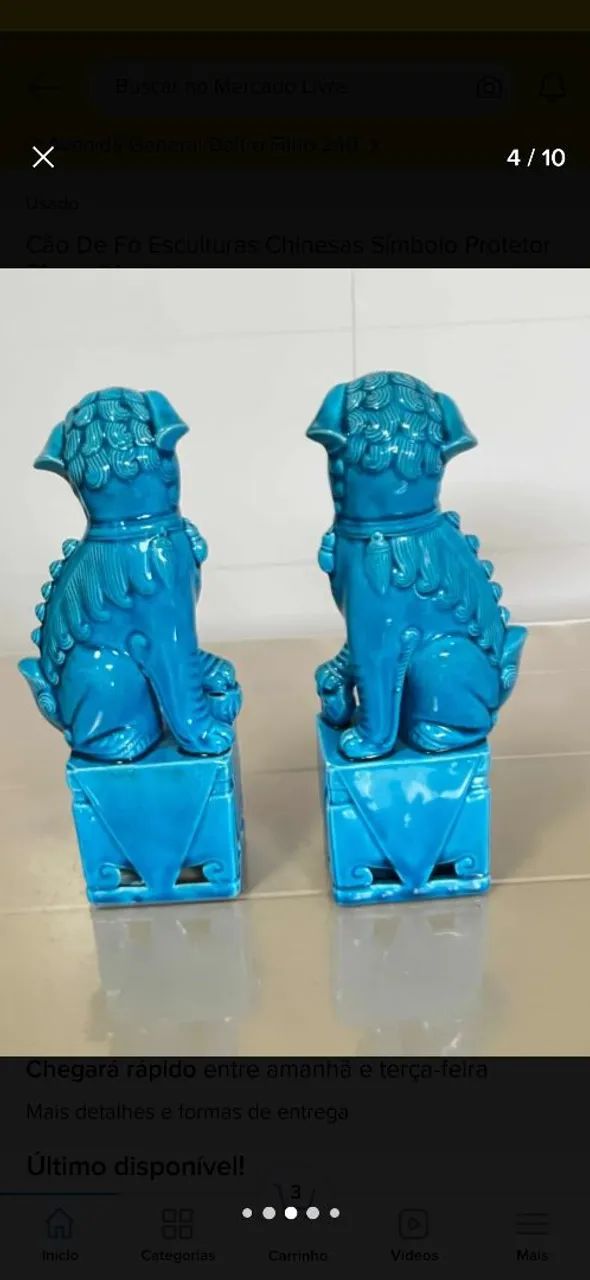 Par de caes fó em porcelana  - Foto 2