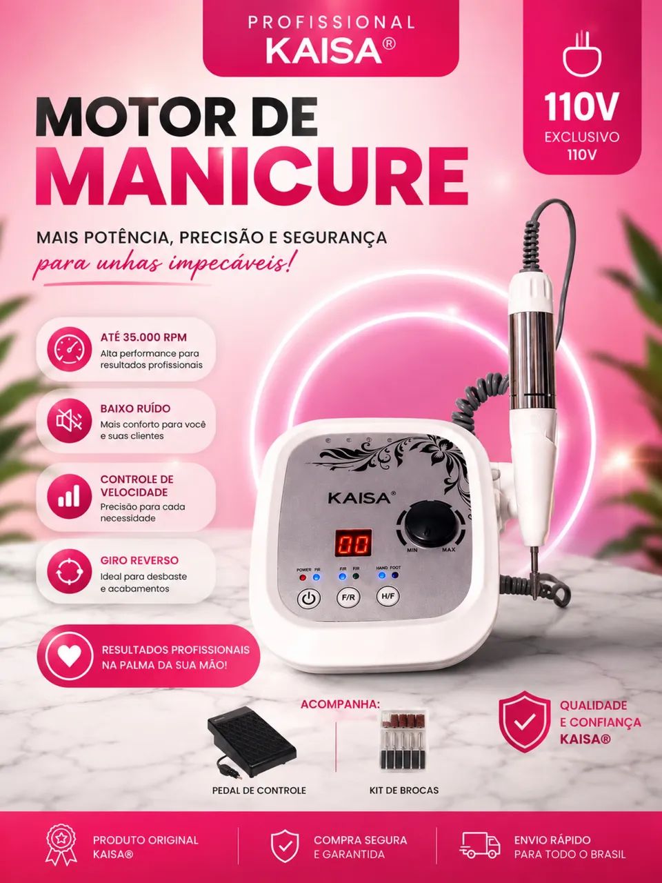 Motor manicure Kaisa original Novo