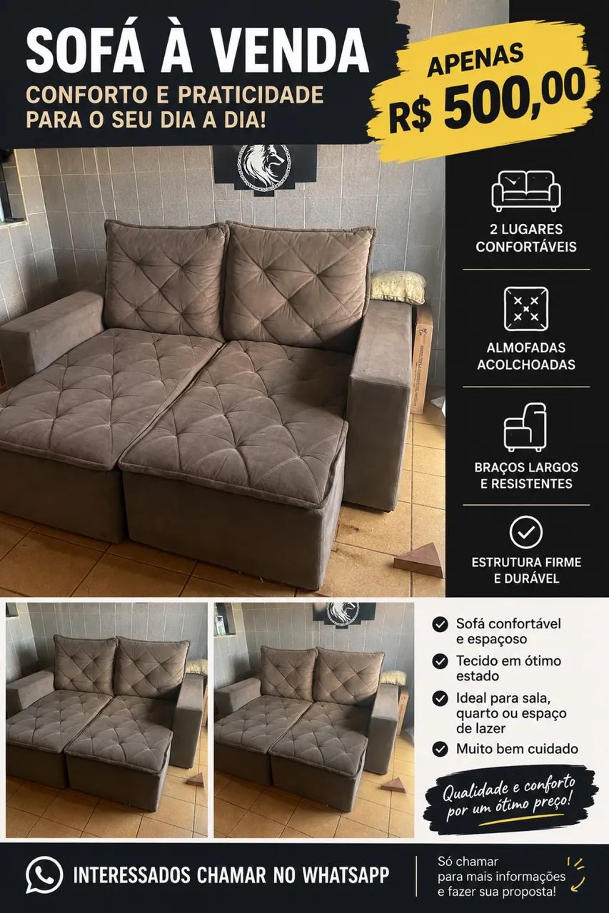 Sofá cama 500 reais 