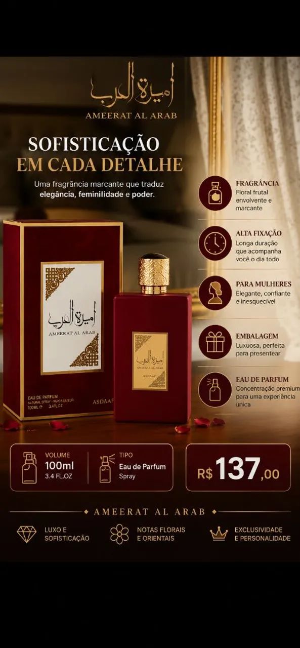 Perfume Árabe Ameerat AL Árabe 