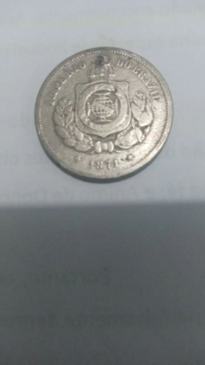 Moeda 100 réis 1871 e 1000 réis 1927
