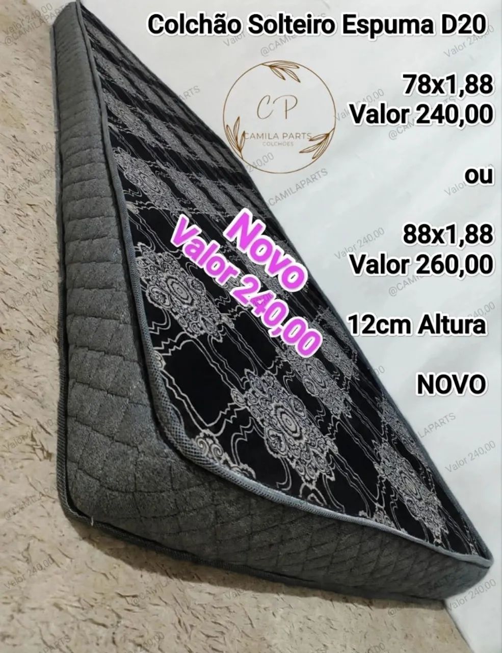 Colchão Solteiro NOVO Espuma D20 (ENTREGO)