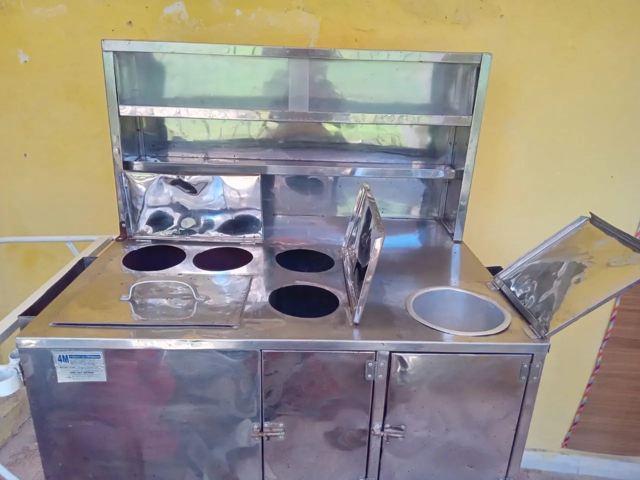 Carrinho de lanches food de cachorro quente e outros com 5 compartimentos. Super-Novo  - Foto 3