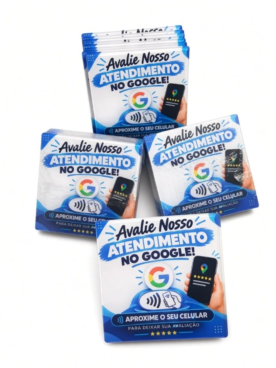 Placa NFC Google Reviews - Transforme clientes em avaliações 5 estrelas