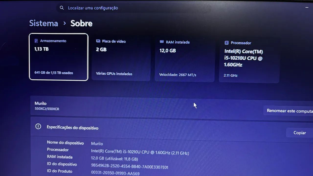 Notebook Samsung Core i5 (10ª Gen), 12GB RAM, SSD 1TB + GPU 2GB - Windows 11 Pro - Foto 3