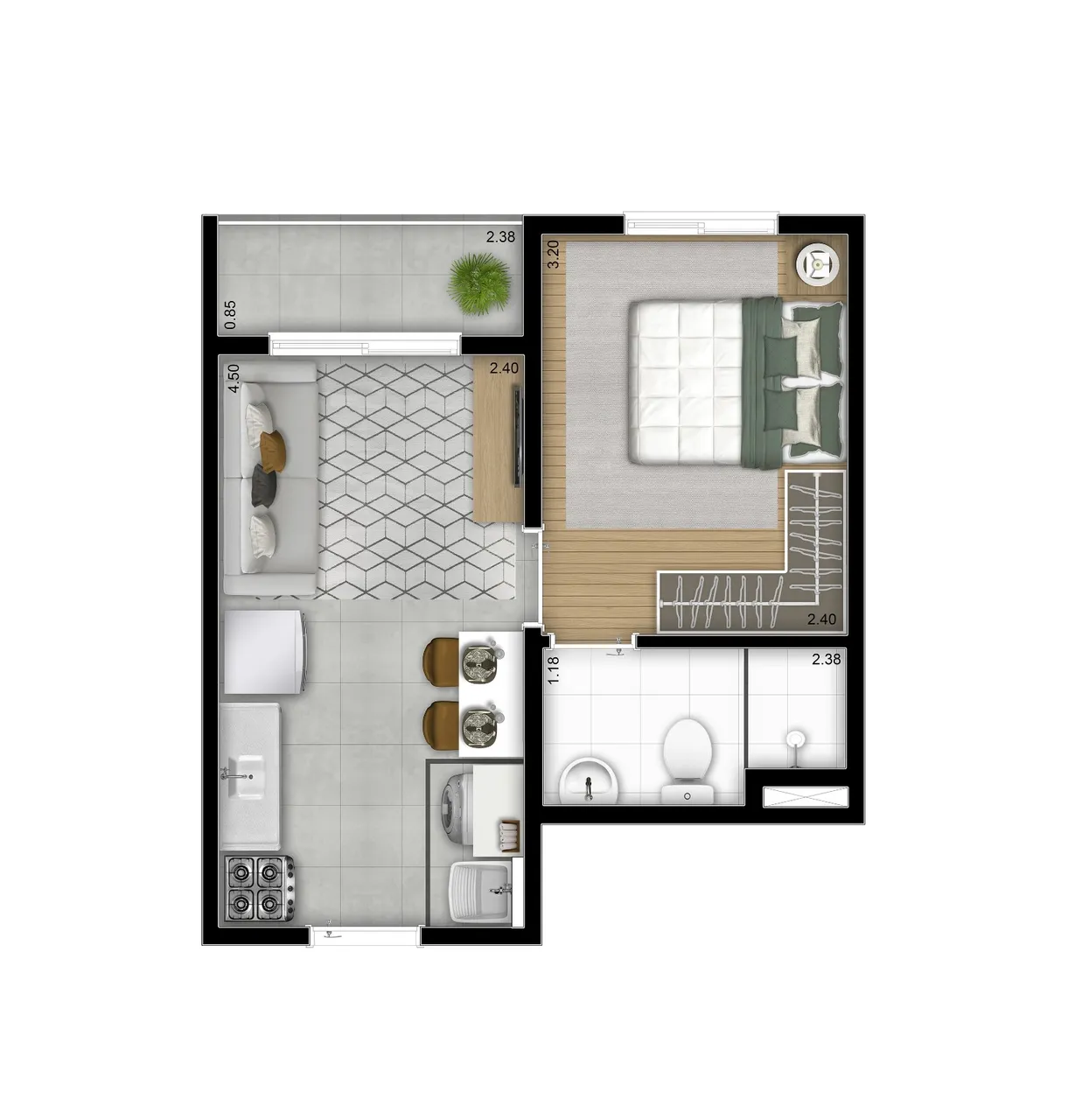 PLANTA 25m²