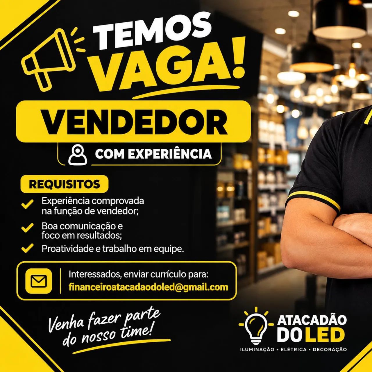 Vaga de emprego - Vendedor 