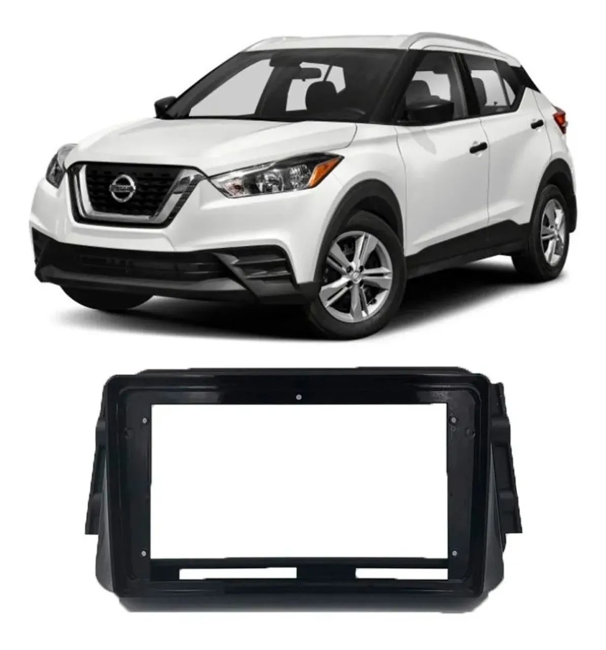 Moldura Nissan Kicks Tela 9 Polegadas Multmidia Black Piano