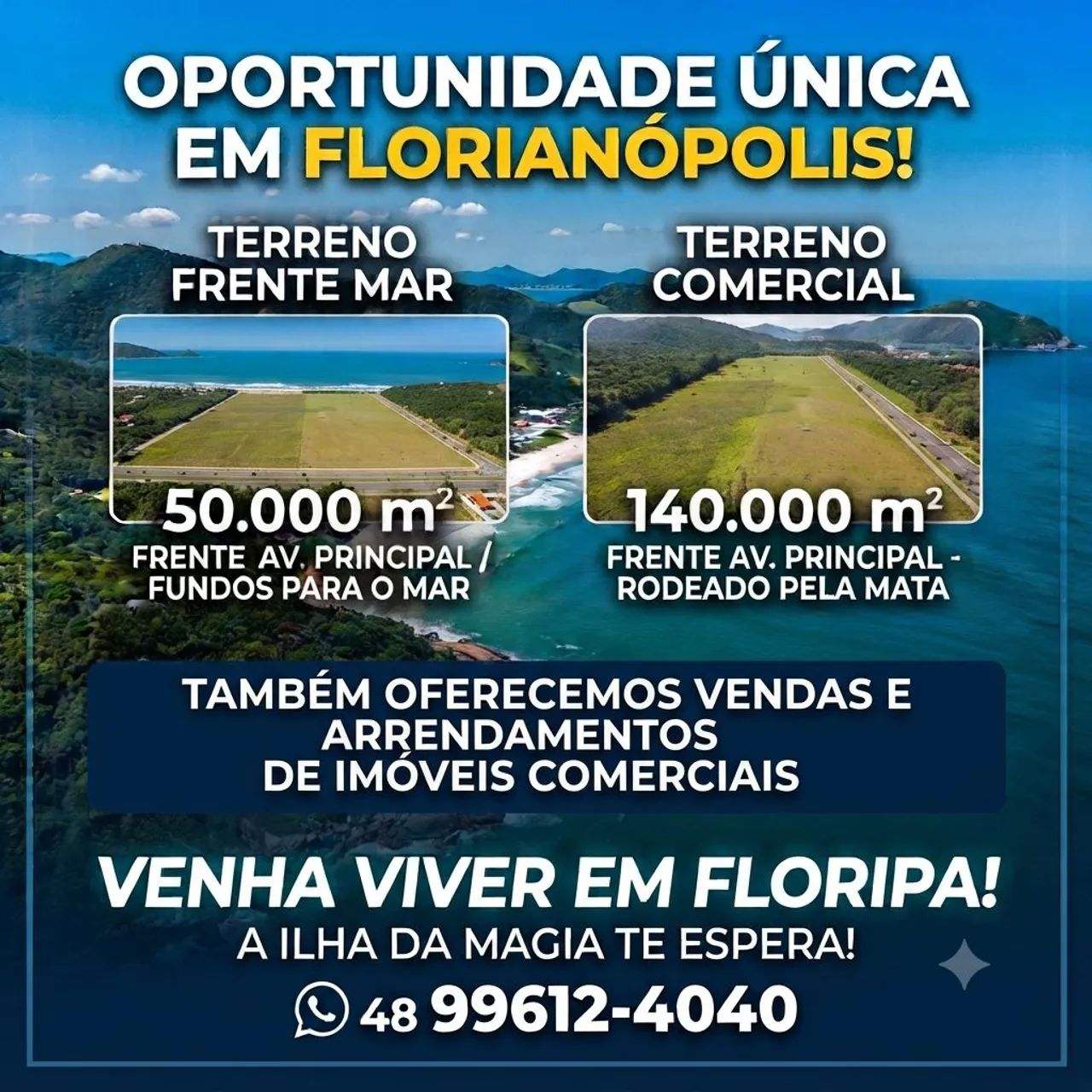Venda de 2 terrenos sítios no norte da ilha de Florianópolis, SC.