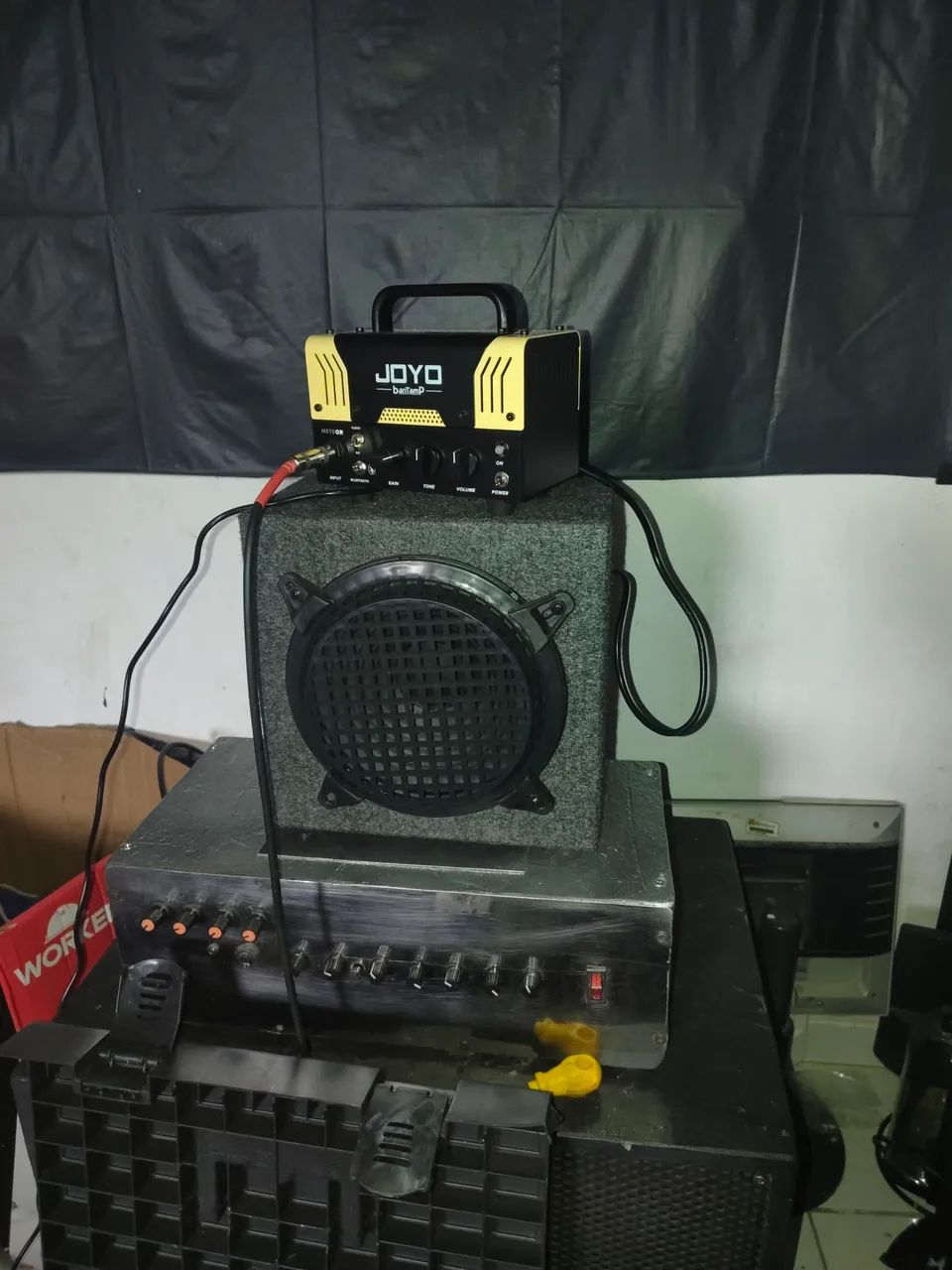 Amp valvulado joyo bantamp Meteor + gabinete 8 polegadas com falante celestion 15 - Foto 3