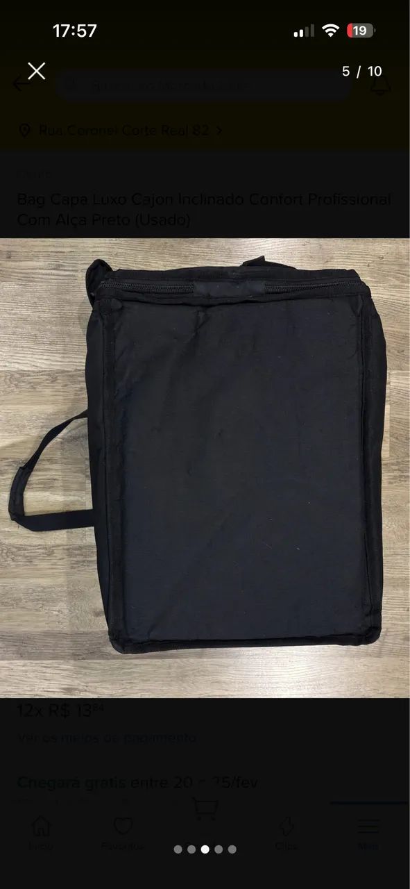 Bag Capa Luxo Cajon Inclinado Confort Profissional Com Alça Preto  - Foto 4