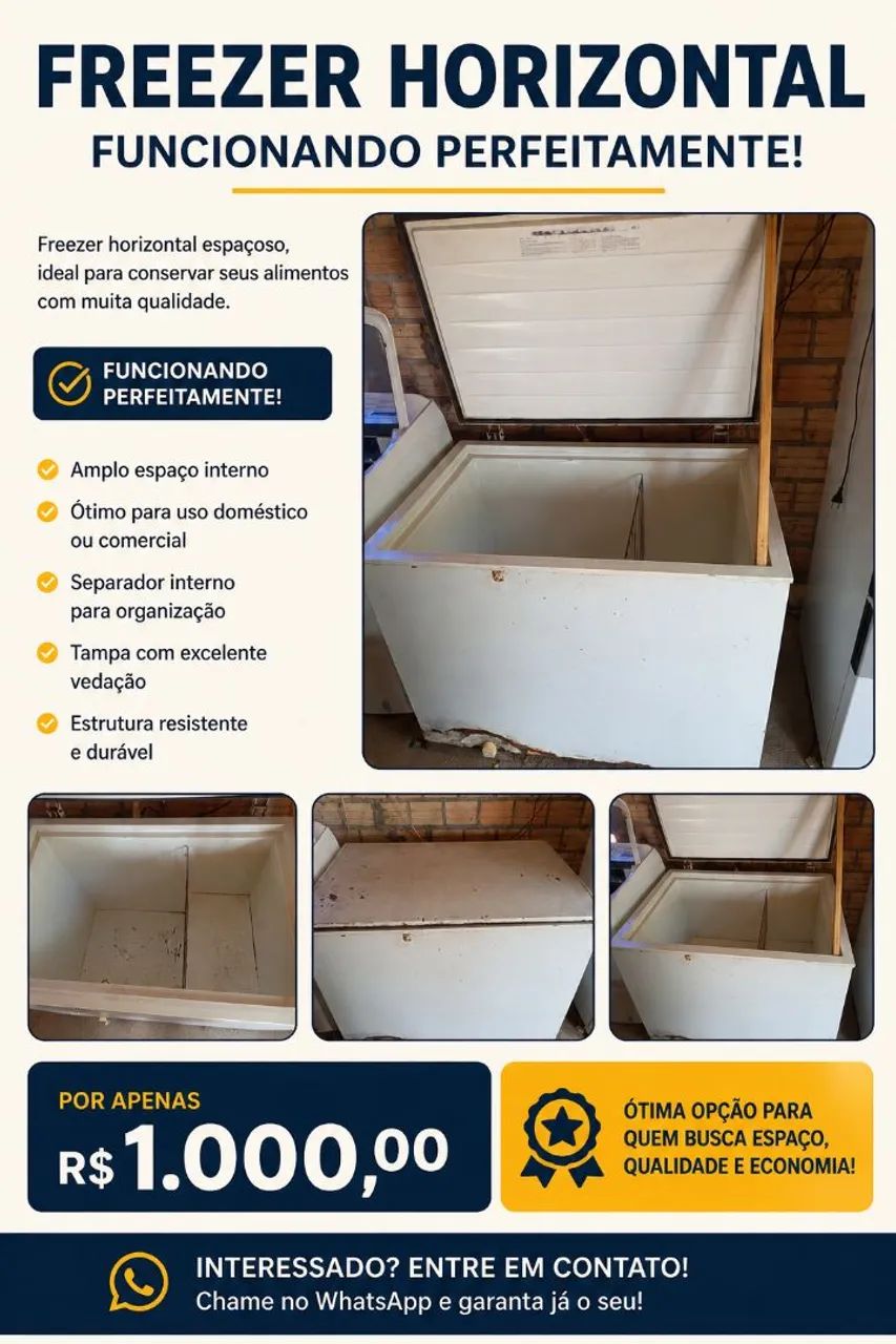Freezer Horizontal/ não faço entregas