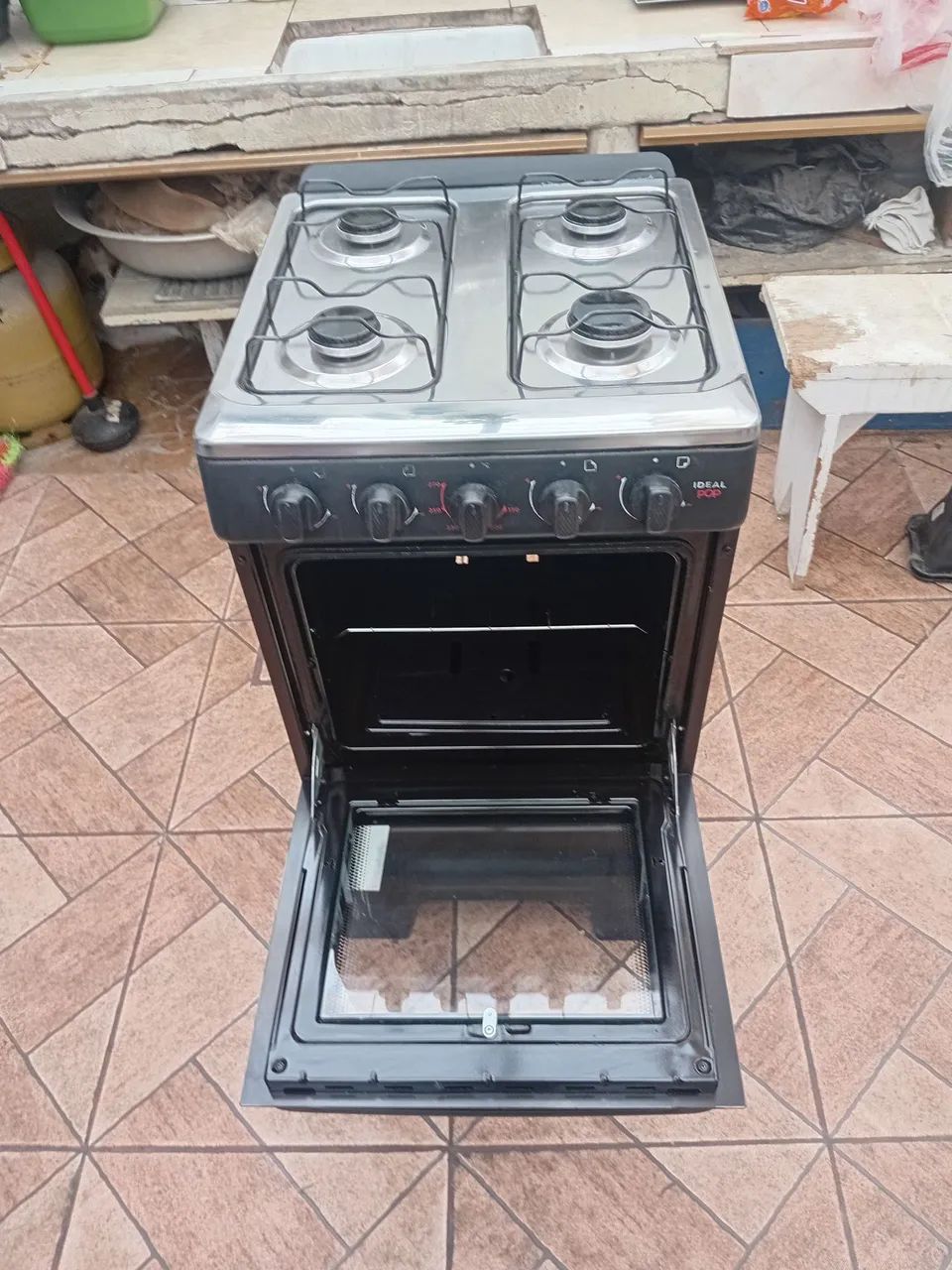 Fogão 4 Bocas Preto Limpo