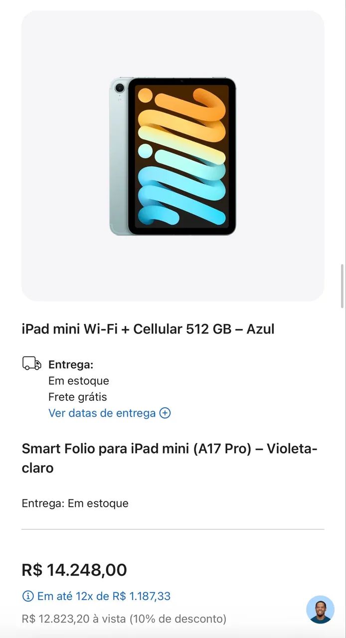 IPAD MINI A17 Pro Wi-Fi + Celular + SmartFolio - Foto 5