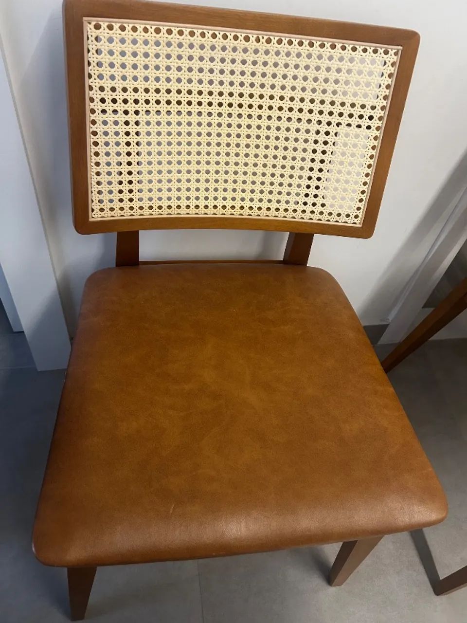 Conjunto de 3 Cadeiras em Couro Caramelo - Foto 4