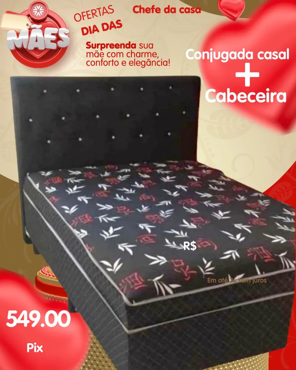 Cama box casal com cabeceira 